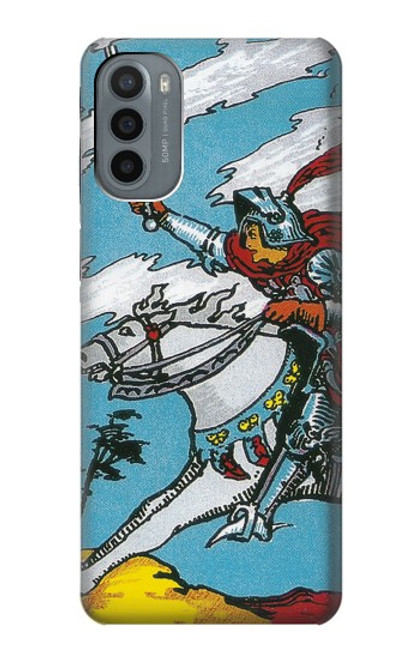 W3731 Tarot Card Knight of Swords Hülle Schutzhülle Taschen und Leder Flip für Motorola Moto G31