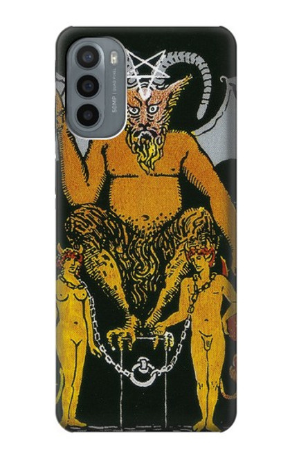 W3740 Tarot Card The Devil Hülle Schutzhülle Taschen und Leder Flip für Motorola Moto G31