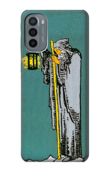 W3741 Tarot Card The Hermit Hülle Schutzhülle Taschen und Leder Flip für Motorola Moto G31