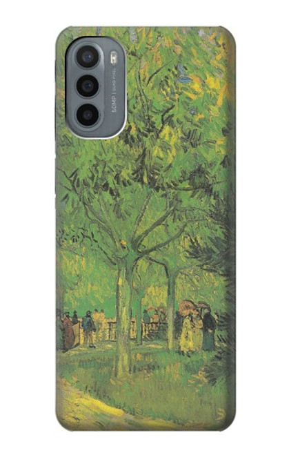 W3748 Van Gogh A Lane in a Public Garden Hülle Schutzhülle Taschen und Leder Flip für Motorola Moto G31