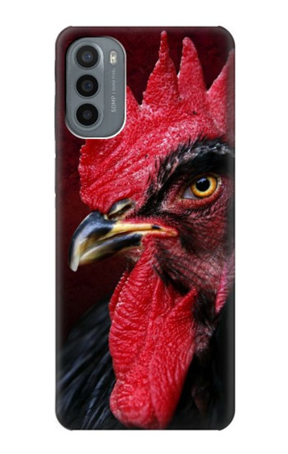 W3797 Chicken Rooster Hülle Schutzhülle Taschen und Leder Flip für Motorola Moto G31