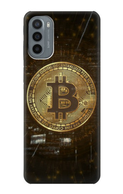 W3798 Cryptocurrency Bitcoin Hülle Schutzhülle Taschen und Leder Flip für Motorola Moto G31