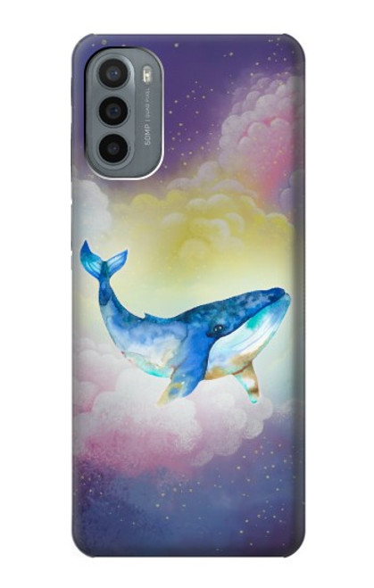 W3802 Dream Whale Pastel Fantasy Hülle Schutzhülle Taschen und Leder Flip für Motorola Moto G31