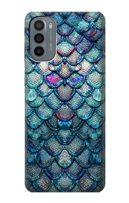 W3809 Mermaid Fish Scale Hülle Schutzhülle Taschen und Leder Flip für Motorola Moto G31