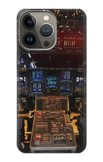 W3836 Airplane Cockpit Hülle Schutzhülle Taschen und Leder Flip für iPhone 13 Pro