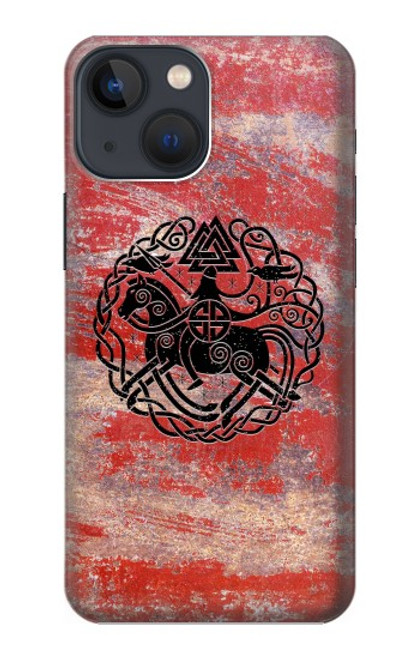 W3831 Viking Norse Ancient Symbol Hülle Schutzhülle Taschen und Leder Flip für iPhone 13 mini