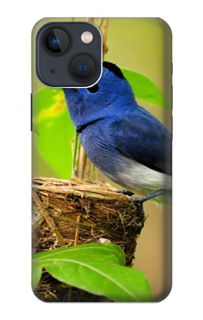 W3839 Bluebird of Happiness Blue Bird Hülle Schutzhülle Taschen und Leder Flip für iPhone 13 mini