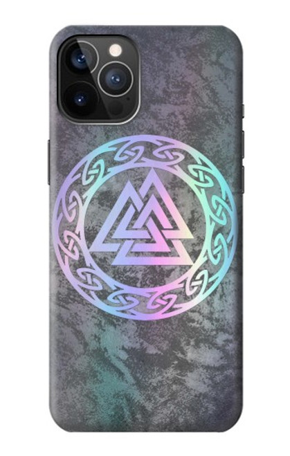 W3833 Valknut Odin Wotans Knot Hrungnir Heart Hülle Schutzhülle Taschen und Leder Flip für iPhone 12, iPhone 12 Pro