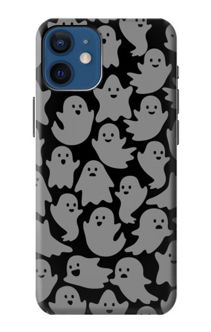 W3835 Cute Ghost Pattern Hülle Schutzhülle Taschen und Leder Flip für iPhone 12 mini