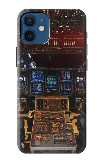 W3836 Airplane Cockpit Hülle Schutzhülle Taschen und Leder Flip für iPhone 12 mini