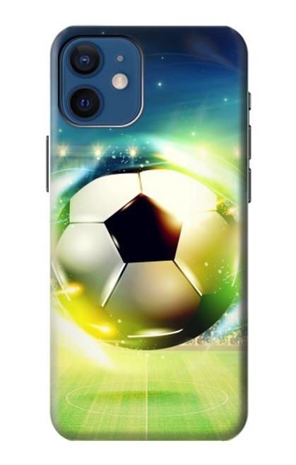 W3844 Glowing Football Soccer Ball Hülle Schutzhülle Taschen und Leder Flip für iPhone 12 mini