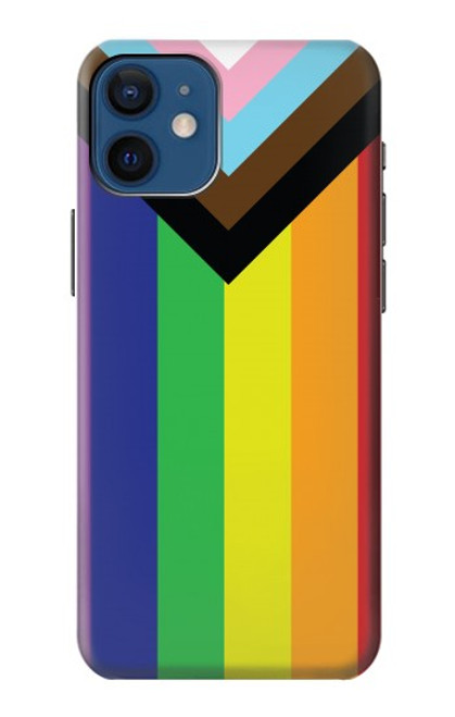 W3846 Pride Flag LGBT Hülle Schutzhülle Taschen und Leder Flip für iPhone 12 mini