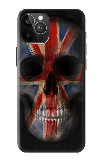 W3848 United Kingdom Flag Skull Hülle Schutzhülle Taschen und Leder Flip für iPhone 12 Pro Max