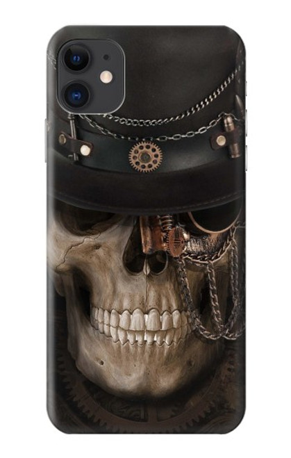 W3852 Steampunk Skull Hülle Schutzhülle Taschen und Leder Flip für iPhone 11