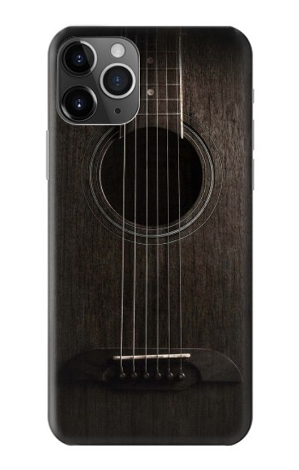 W3834 Old Woods Black Guitar Hülle Schutzhülle Taschen und Leder Flip für iPhone 11 Pro Max