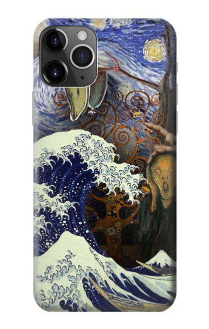 W3851 World of Art Van Gogh Hokusai Da Vinci Hülle Schutzhülle Taschen und Leder Flip für iPhone 11 Pro Max