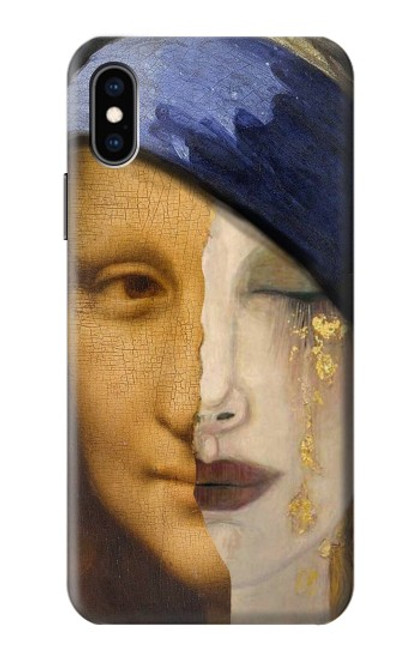 W3853 Mona Lisa Gustav Klimt Vermeer Hülle Schutzhülle Taschen und Leder Flip für iPhone X, iPhone XS
