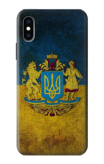 W3858 Ukraine Vintage Flag Hülle Schutzhülle Taschen und Leder Flip für iPhone X, iPhone XS