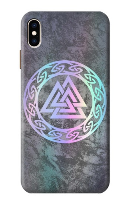 W3833 Valknut Odin Wotans Knot Hrungnir Heart Hülle Schutzhülle Taschen und Leder Flip für iPhone XS Max