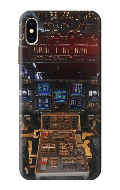 W3836 Airplane Cockpit Hülle Schutzhülle Taschen und Leder Flip für iPhone XS Max