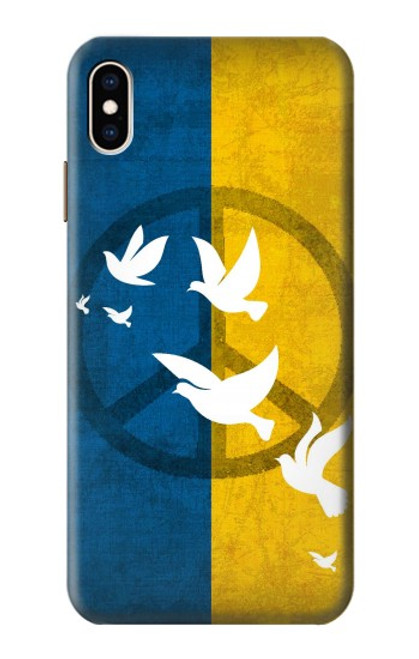 W3857 Peace Dove Ukraine Flag Hülle Schutzhülle Taschen und Leder Flip für iPhone XS Max