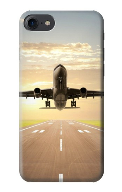 W3837 Airplane Take off Sunrise Hülle Schutzhülle Taschen und Leder Flip für iPhone 7, iPhone 8, iPhone SE (2020) (2022)