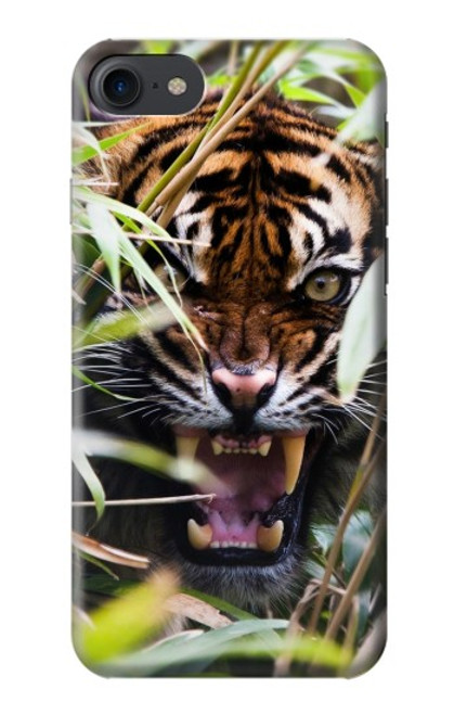 W3838 Barking Bengal Tiger Hülle Schutzhülle Taschen und Leder Flip für iPhone 7, iPhone 8, iPhone SE (2020) (2022)