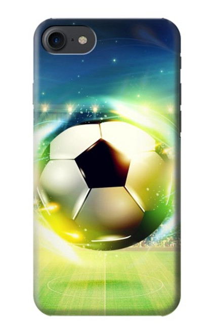W3844 Glowing Football Soccer Ball Hülle Schutzhülle Taschen und Leder Flip für iPhone 7, iPhone 8, iPhone SE (2020) (2022)