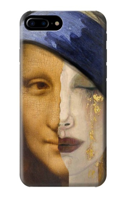 W3853 Mona Lisa Gustav Klimt Vermeer Hülle Schutzhülle Taschen und Leder Flip für iPhone 7 Plus, iPhone 8 Plus