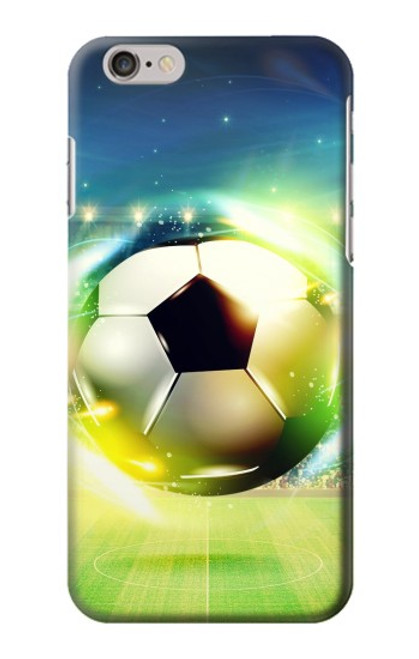 W3844 Glowing Football Soccer Ball Hülle Schutzhülle Taschen und Leder Flip für iPhone 6 Plus, iPhone 6s Plus