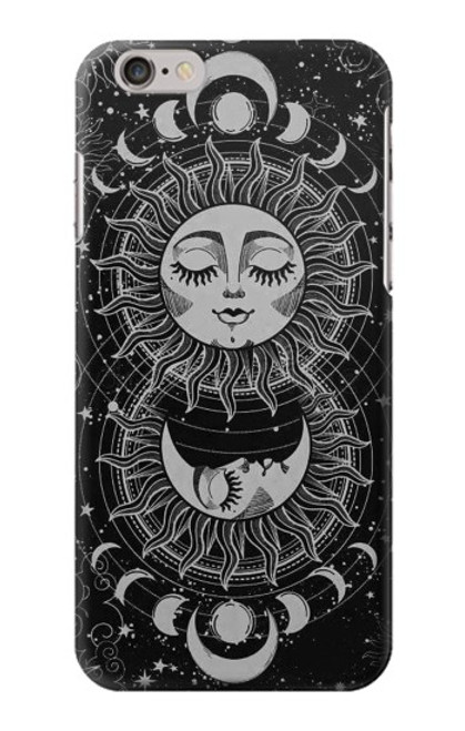 W3854 Mystical Sun Face Crescent Moon Hülle Schutzhülle Taschen und Leder Flip für iPhone 6 Plus, iPhone 6s Plus