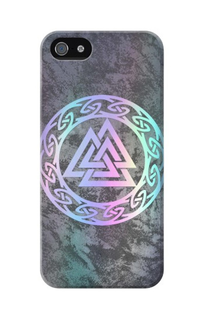 W3833 Valknut Odin Wotans Knot Hrungnir Heart Hülle Schutzhülle Taschen und Leder Flip für iPhone 5 5S SE