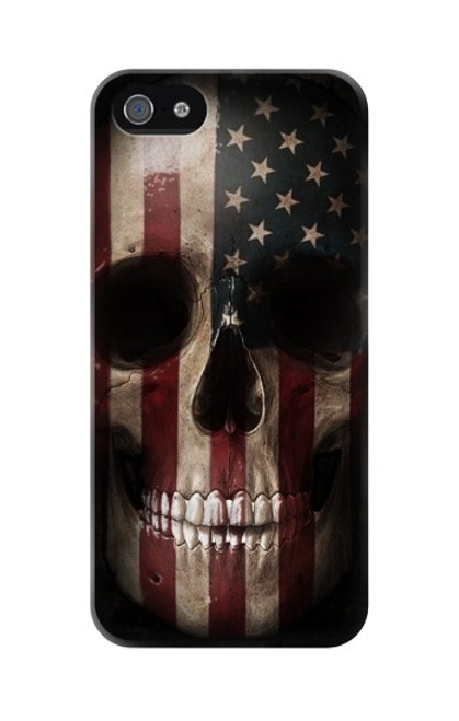 W3850 American Flag Skull Hülle Schutzhülle Taschen und Leder Flip für iPhone 5C