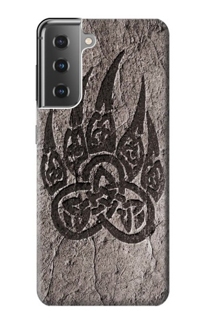 W3832 Viking Norse Bear Paw Berserkers Rock Hülle Schutzhülle Taschen und Leder Flip für Samsung Galaxy S21 Plus 5G, Galaxy S21+ 5G
