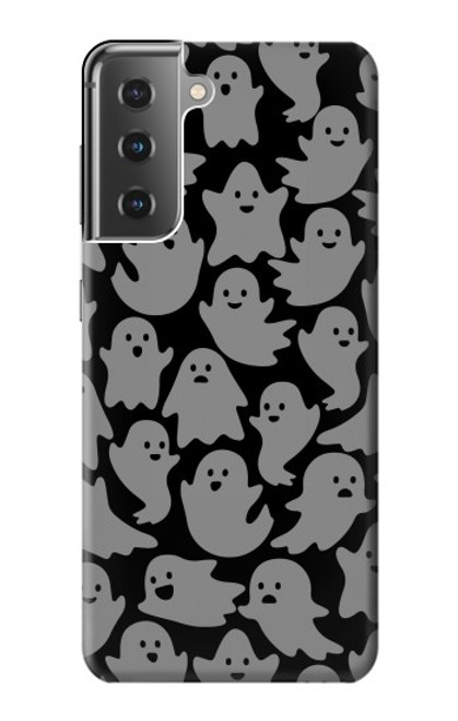 W3835 Cute Ghost Pattern Hülle Schutzhülle Taschen und Leder Flip für Samsung Galaxy S21 Plus 5G, Galaxy S21+ 5G