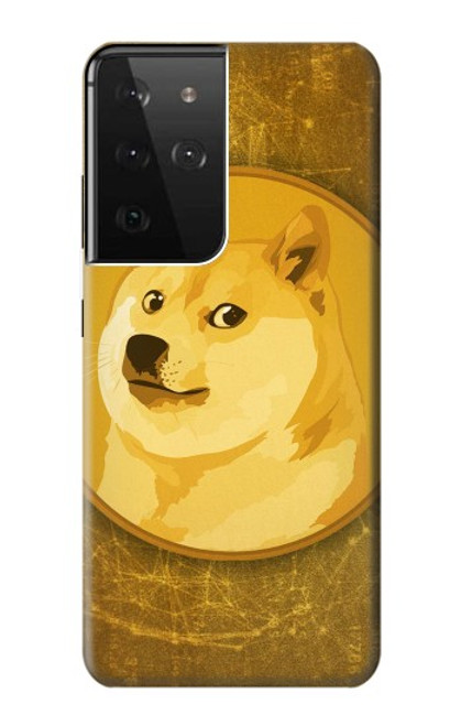 W3826 Dogecoin Shiba Hülle Schutzhülle Taschen und Leder Flip für Samsung Galaxy S21 Ultra 5G