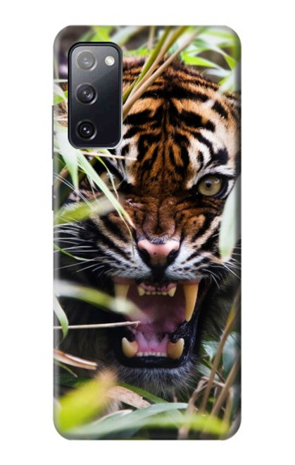 W3838 Barking Bengal Tiger Hülle Schutzhülle Taschen und Leder Flip für Samsung Galaxy S20 FE