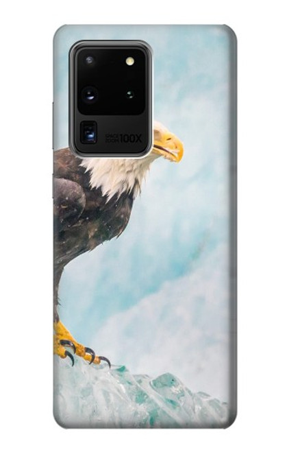 W3843 Bald Eagle On Ice Hülle Schutzhülle Taschen und Leder Flip für Samsung Galaxy S20 Ultra