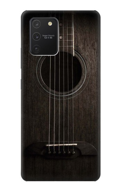 W3834 Old Woods Black Guitar Hülle Schutzhülle Taschen und Leder Flip für Samsung Galaxy S10 Lite