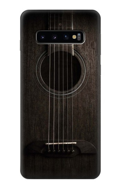 W3834 Old Woods Black Guitar Hülle Schutzhülle Taschen und Leder Flip für Samsung Galaxy S10