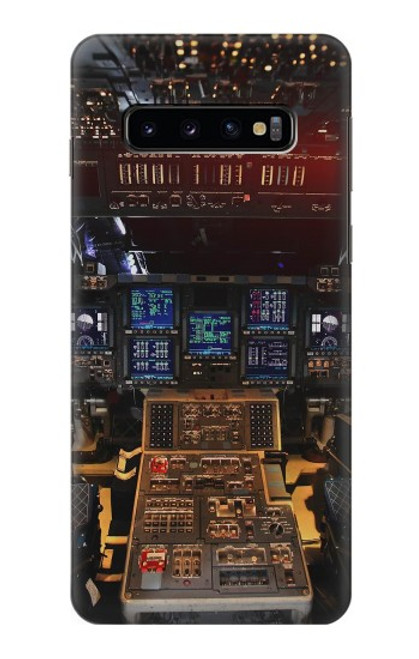 W3836 Airplane Cockpit Hülle Schutzhülle Taschen und Leder Flip für Samsung Galaxy S10