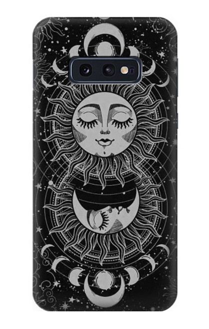 W3854 Mystical Sun Face Crescent Moon Hülle Schutzhülle Taschen und Leder Flip für Samsung Galaxy S10e