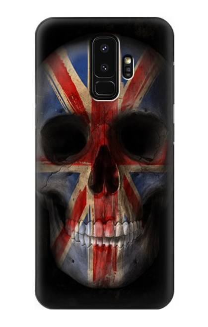 W3848 United Kingdom Flag Skull Hülle Schutzhülle Taschen und Leder Flip für Samsung Galaxy S9 Plus