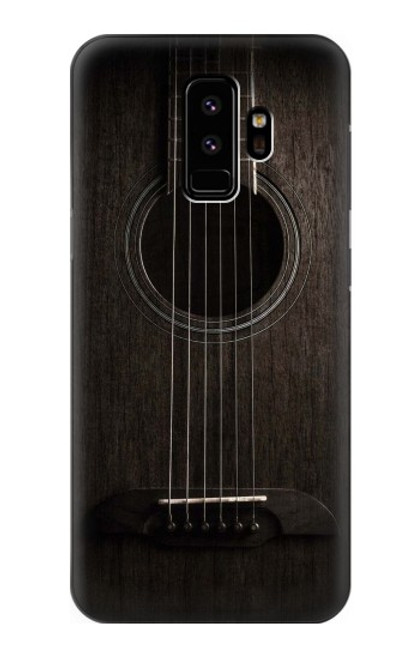 W3834 Old Woods Black Guitar Hülle Schutzhülle Taschen und Leder Flip für Samsung Galaxy S9