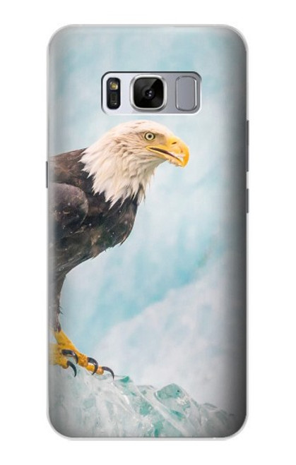 W3843 Bald Eagle On Ice Hülle Schutzhülle Taschen und Leder Flip für Samsung Galaxy S8