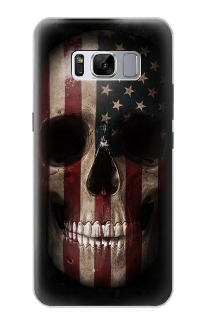 W3850 American Flag Skull Hülle Schutzhülle Taschen und Leder Flip für Samsung Galaxy S8