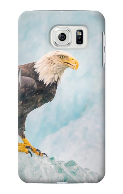 W3843 Bald Eagle On Ice Hülle Schutzhülle Taschen und Leder Flip für Samsung Galaxy S7 Edge