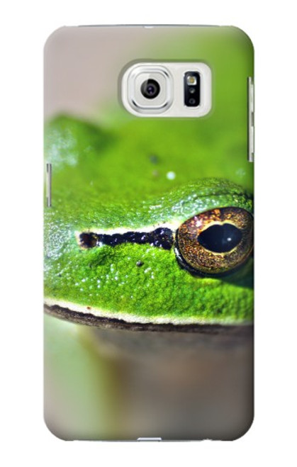 W3845 Green frog Hülle Schutzhülle Taschen und Leder Flip für Samsung Galaxy S7 Edge