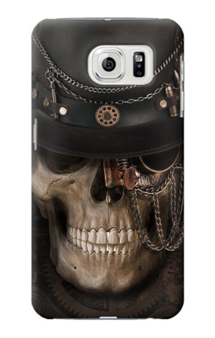 W3852 Steampunk Skull Hülle Schutzhülle Taschen und Leder Flip für Samsung Galaxy S7 Edge