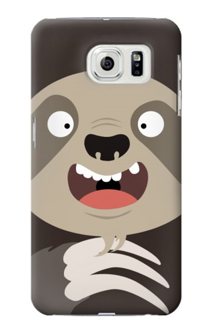 W3855 Sloth Face Cartoon Hülle Schutzhülle Taschen und Leder Flip für Samsung Galaxy S7 Edge